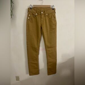 True Religion Slim Straight Tan Jeans